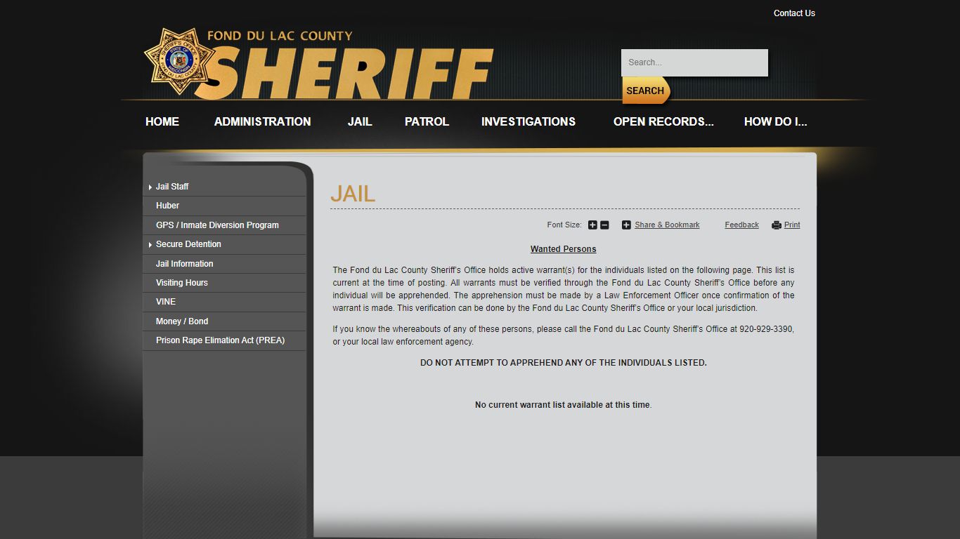 Jail | Fond du Lac County